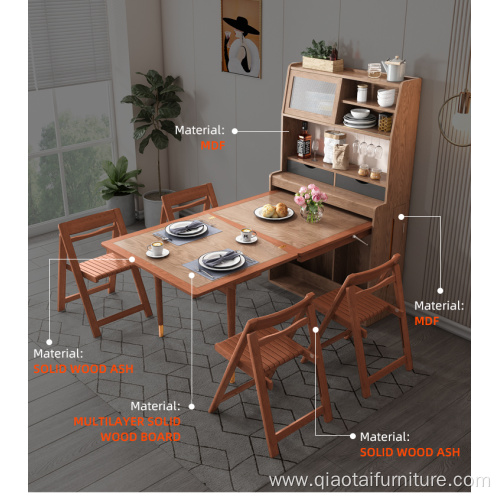 Wooden folding extend cabinet Foldable Dining Table